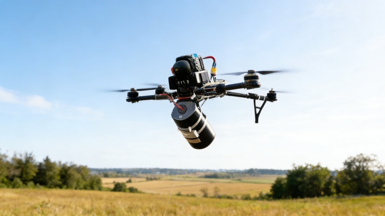 Drone with fiber optic video transmission